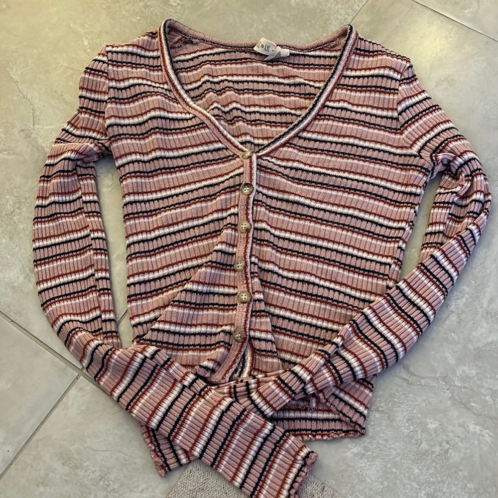 Long sleeve striped top